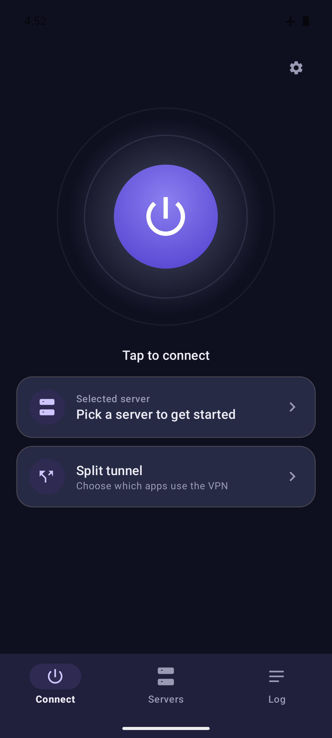 Connect screen